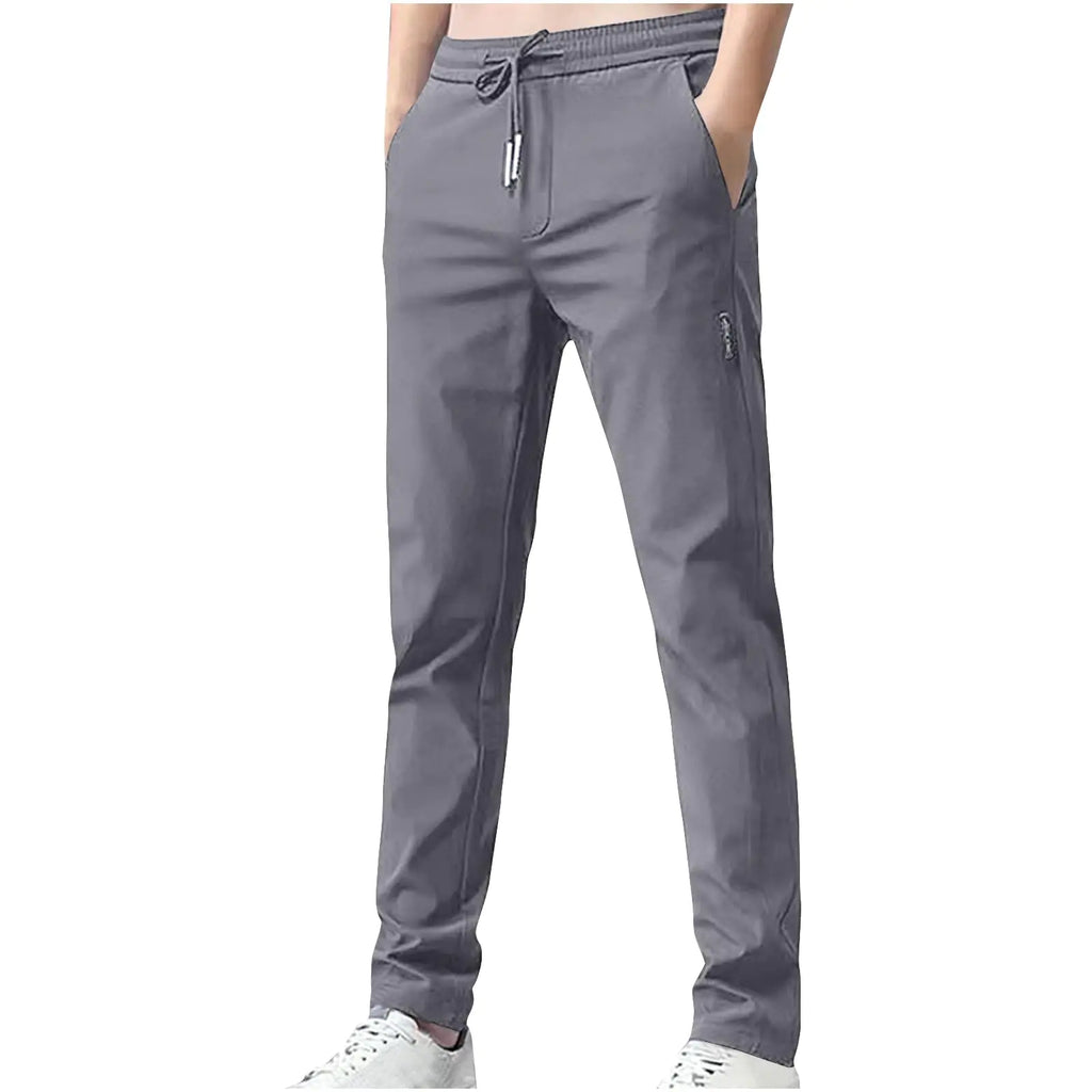generic Next Day Delivery Items Prime Golf Pants Men Straight Fit Trousers Fashion Running Tapered Jogger Pants Summer Cool Ice Silk Men Clothes Breathable Dark Gray 4X-Large