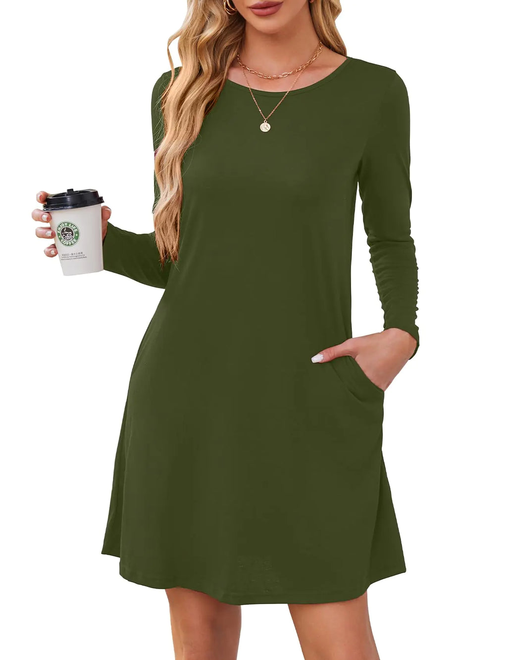 Uvog Casual Flowy Knee-Length Dress