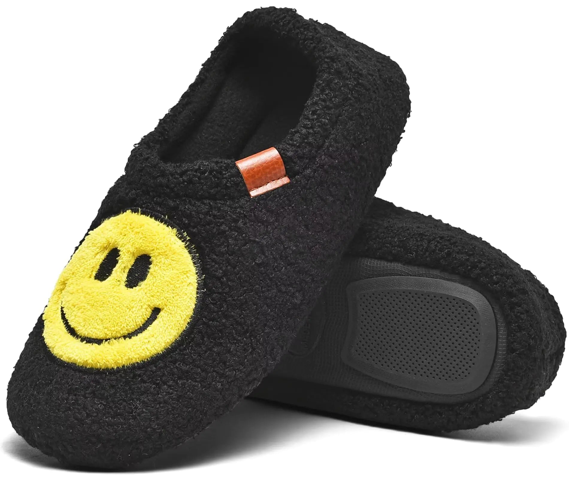 LMRENCE Smiley Face Slippers Womens Memory Foam Soft Plush & Cozy House Shoes