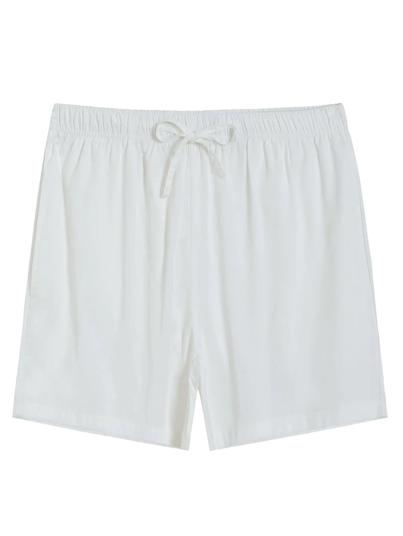 Latuza Womens Bamboo Viscose Sleep Shorts Silky Pajama Bottoms L White