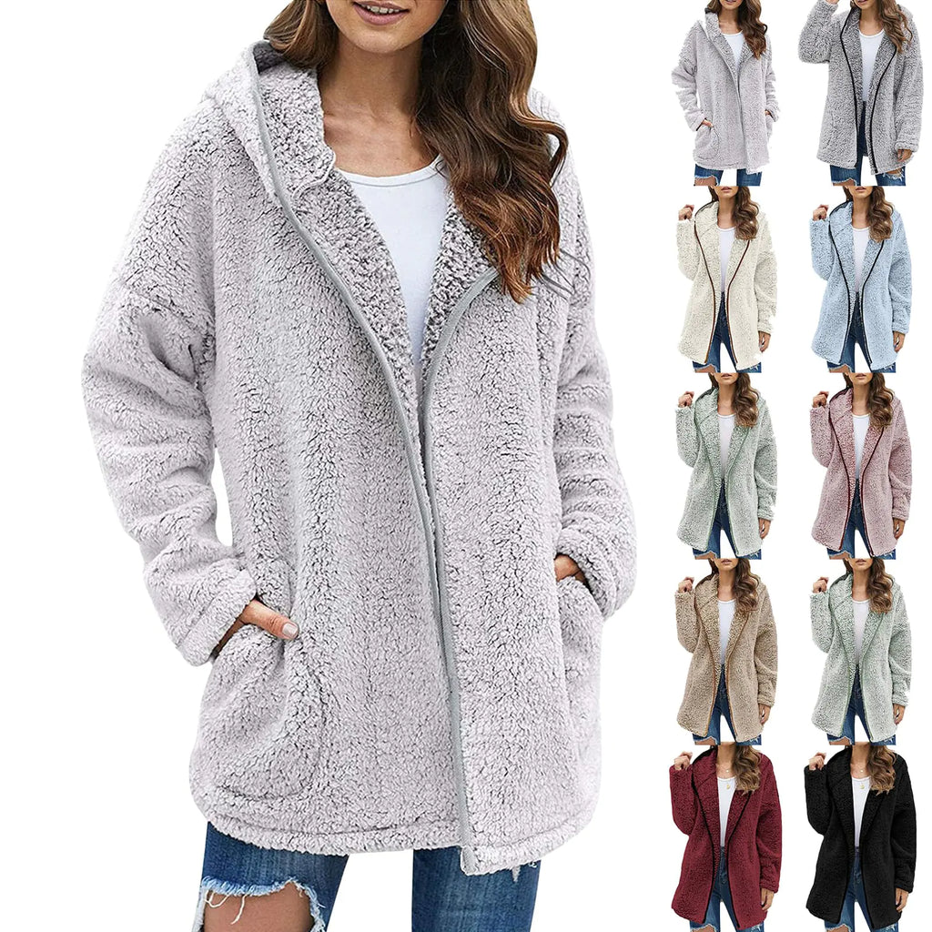 Cozy Sherpa Hooded Cardigan for Women